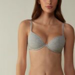 Underwear CA Intimissimi Women Bellissima C Cup Cotton Push-Up Bra 031-Light Grey Melange DD6R6T829