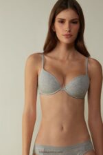 Underwear CA Intimissimi Women Bellissima C Cup Cotton Push-Up Bra 031-Light Grey Melange DD6R6T829