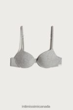 Underwear CA Intimissimi Women Bellissima C Cup Cotton Push-Up Bra 031-Light Grey Melange DD6R6T829 - Image 6