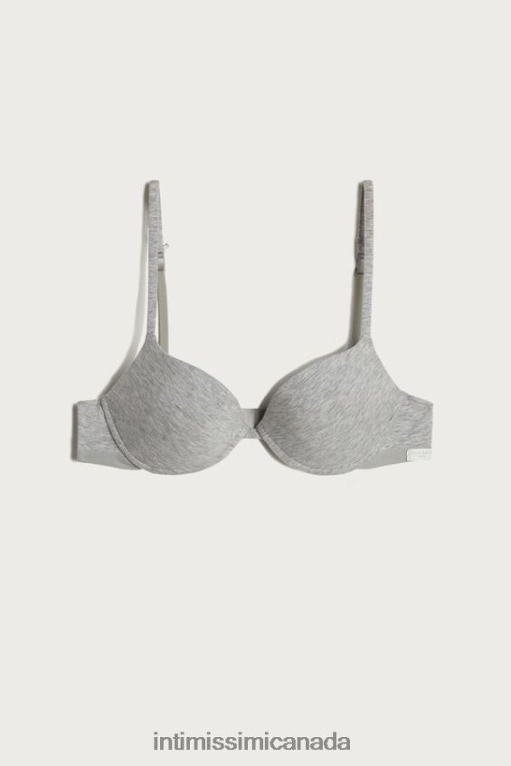 Underwear CA Intimissimi Women Bellissima C Cup Cotton Push-Up Bra 031-Light Grey Melange DD6R6T829 - Image 6