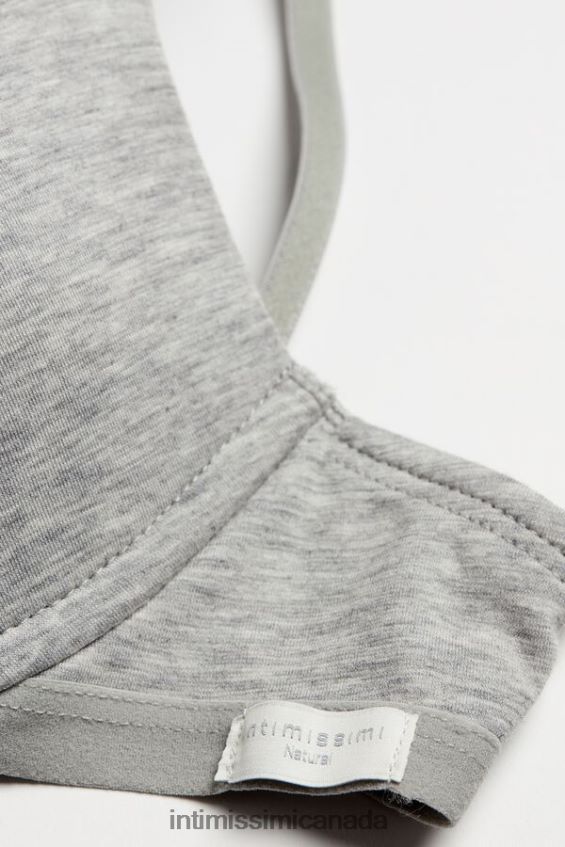 Underwear CA Intimissimi Women Bellissima C Cup Cotton Push-Up Bra 031-Light Grey Melange DD6R6T829 - Image 7