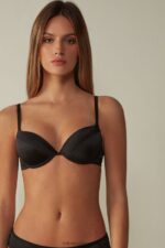 Underwear CA Intimissimi Women Bellissima Silk Push-Up Bra 019-Black DD6R6T799