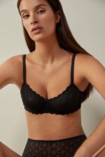 Underwear CA Intimissimi Women Daniela Lace Balconette Bra 019-Black DD6R6T684 - Image 2
