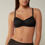 Underwear CA Intimissimi Women Daniela Lace Balconette Bra 019-Black DD6R6T684