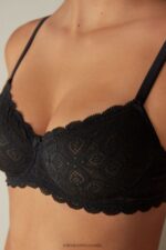 Underwear CA Intimissimi Women Daniela Lace Balconette Bra 019-Black DD6R6T684 - Image 3