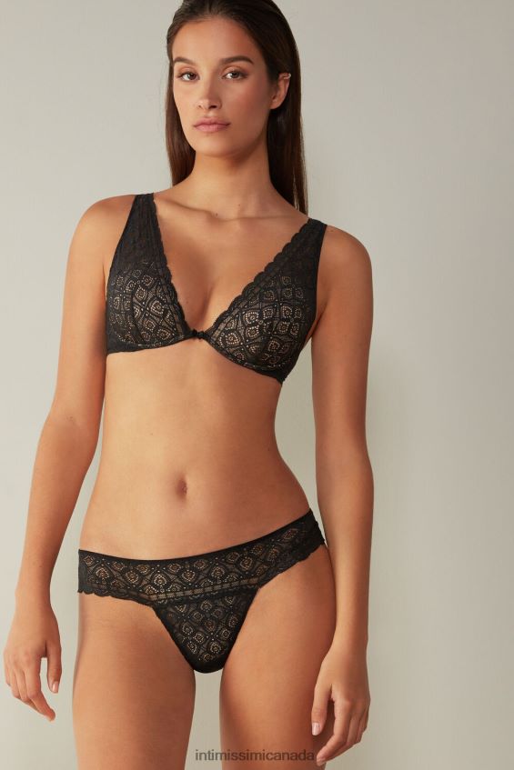 Underwear CA Intimissimi Women Elena Lace Balconette Bra 019-Black DD6R6T692 - Image 1