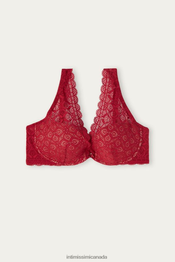 Underwear CA Intimissimi Women Elena Lace Balconette Bra 1473-Red DD6R6T660 - Image 6
