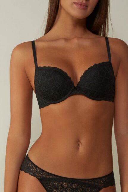 Underwear CA Intimissimi Women Elettra Lace Super Push-Up Bra 019-Black DD6R6T673