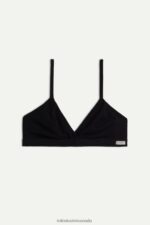 Underwear CA Intimissimi Women Emma Natural Cotton Triangle Bra 019-Black DD6R6T755 - Image 5