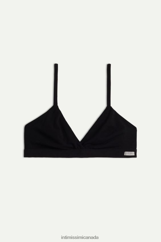 Underwear CA Intimissimi Women Emma Natural Cotton Triangle Bra 019-Black DD6R6T755 - Image 5