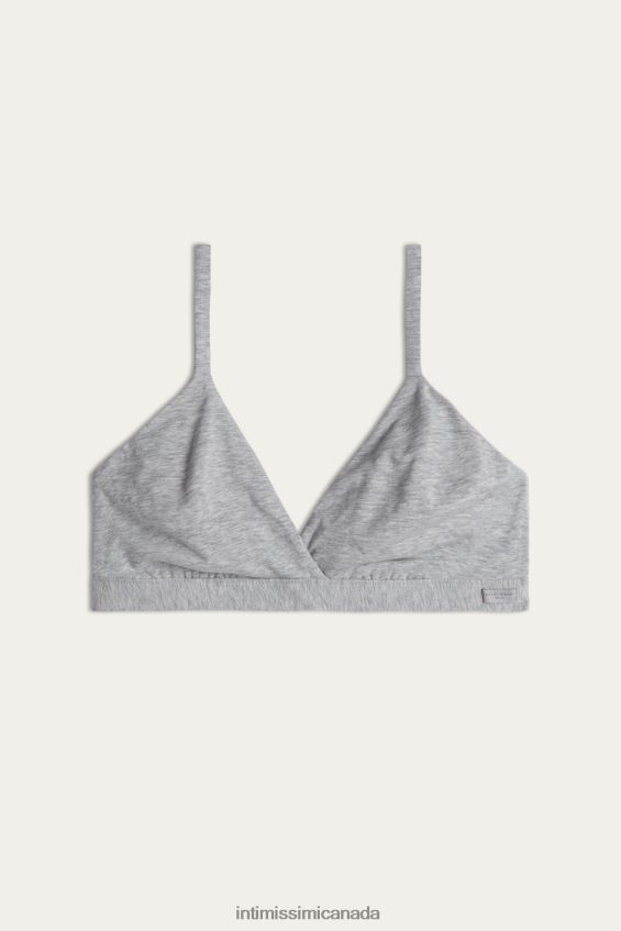 Underwear CA Intimissimi Women Emma Natural Cotton Triangle Bra 031-Light Grey Melange DD6R6T754 - Image 5