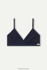 Underwear CA Intimissimi Women Emma Natural Cotton Triangle Bra 1467-Intense Blue DD6R6T681 - Image 6