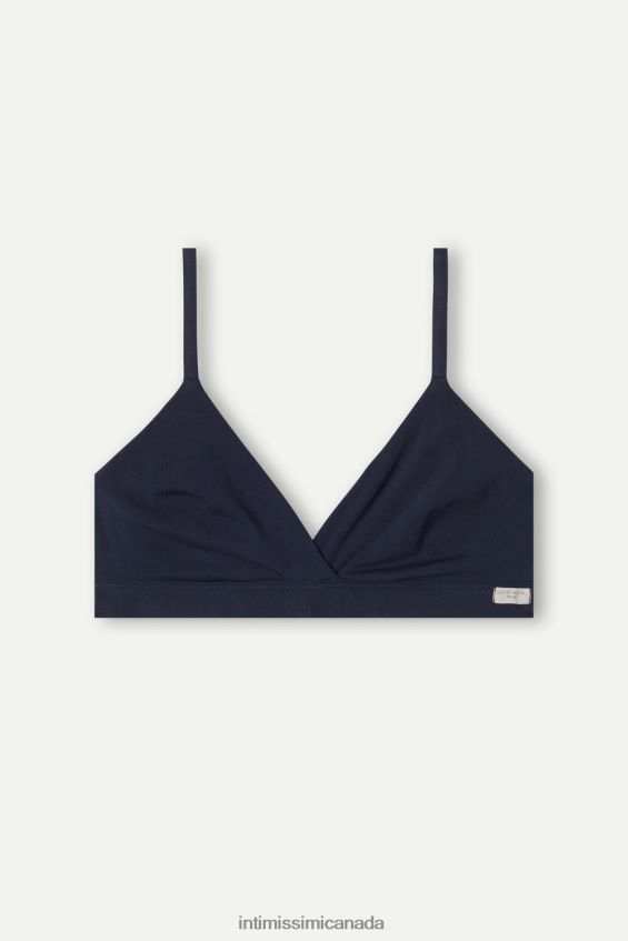 Underwear CA Intimissimi Women Emma Natural Cotton Triangle Bra 1467-Intense Blue DD6R6T681 - Image 6
