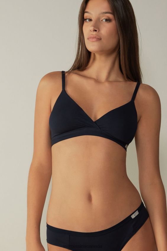 Underwear CA Intimissimi Women Emma Natural Cotton Triangle Bra 1467-Intense Blue DD6R6T681 - Image 1