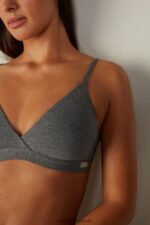 Underwear CA Intimissimi Women Emma Natural Cotton Triangle Bra 616I-Cloud Grey Blend DD6R6T703 - Image 2