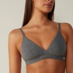 Underwear CA Intimissimi Women Emma Natural Cotton Triangle Bra 616I-Cloud Grey Blend DD6R6T703