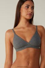 Underwear CA Intimissimi Women Emma Natural Cotton Triangle Bra 616I-Cloud Grey Blend DD6R6T703