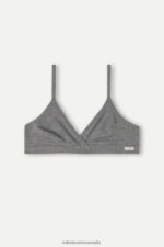 Underwear CA Intimissimi Women Emma Natural Cotton Triangle Bra 616I-Cloud Grey Blend DD6R6T703 - Image 6