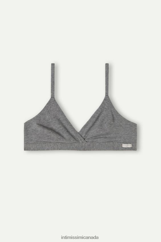 Underwear CA Intimissimi Women Emma Natural Cotton Triangle Bra 616I-Cloud Grey Blend DD6R6T703 - Image 6