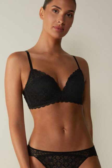 Underwear CA Intimissimi Women Fabiola Lace Push Up Bra 019-Black DD6R6T720