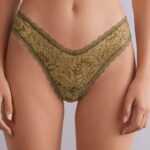 Underwear CA Intimissimi Women Golden Goddess 80s-Style Brazilian Briefs 333J-Green Moss/Oro DD6R6T840