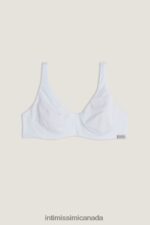 Underwear CA Intimissimi Women Greta Natural Cotton Balconette Bra 001-White DD6R6T763 - Image 5