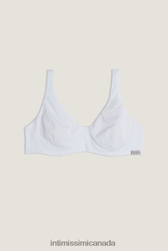 Underwear CA Intimissimi Women Greta Natural Cotton Balconette Bra 001-White DD6R6T763 - Image 5