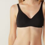 Underwear CA Intimissimi Women Greta Natural Cotton Balconette Bra 019-Black DD6R6T762