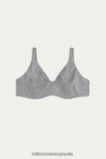 Underwear CA Intimissimi Women Greta Natural Cotton Balconette Bra 031-Light Grey Melange DD6R6T761 - Image 5