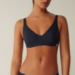 Underwear CA Intimissimi Women Greta Natural Cotton Balconette Bra 1467-Intense Blue DD6R6T688