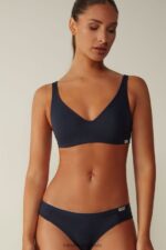Underwear CA Intimissimi Women Greta Natural Cotton Balconette Bra 1467-Intense Blue DD6R6T688