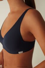 Underwear CA Intimissimi Women Greta Natural Cotton Balconette Bra 1467-Intense Blue DD6R6T688 - Image 3