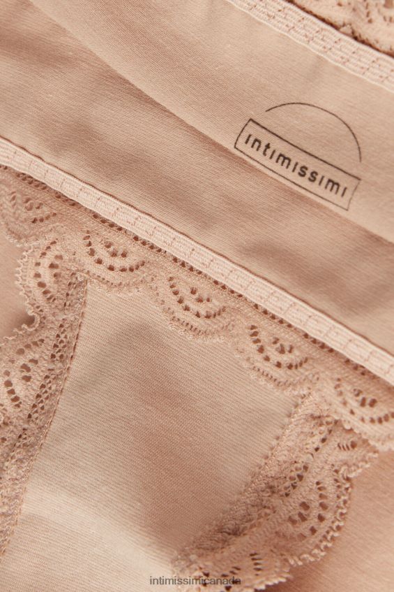 Underwear CA Intimissimi Women High-waisted cotton and lace french knickers 044-Soft Beige DD6R6T918 - Image 6
