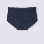 Underwear CA Intimissimi Women High-waisted cotton and lace french knickers 1467-Intense Blue DD6R6T852