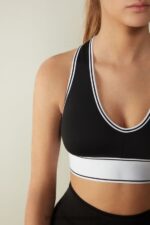 Underwear CA Intimissimi Women In Action Bra Top with Supima Cotton Lining 661I-Nero/Bianco DD6R6T744 - Image 3