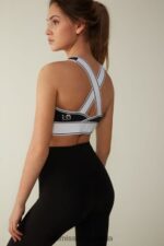 Underwear CA Intimissimi Women In Action Bra Top with Supima Cotton Lining 661I-Nero/Bianco DD6R6T744 - Image 5