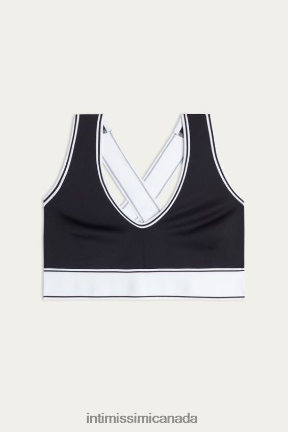 Underwear CA Intimissimi Women In Action Bra Top with Supima Cotton Lining 661I-Nero/Bianco DD6R6T744 - Image 6