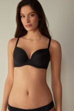 Underwear CA Intimissimi Women Irina Microfibre Balconette Bra 019-Black DD6R6T807
