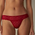 Underwear CA Intimissimi Women Lace Brazilian Briefs 1473-Red DD6R6T1037