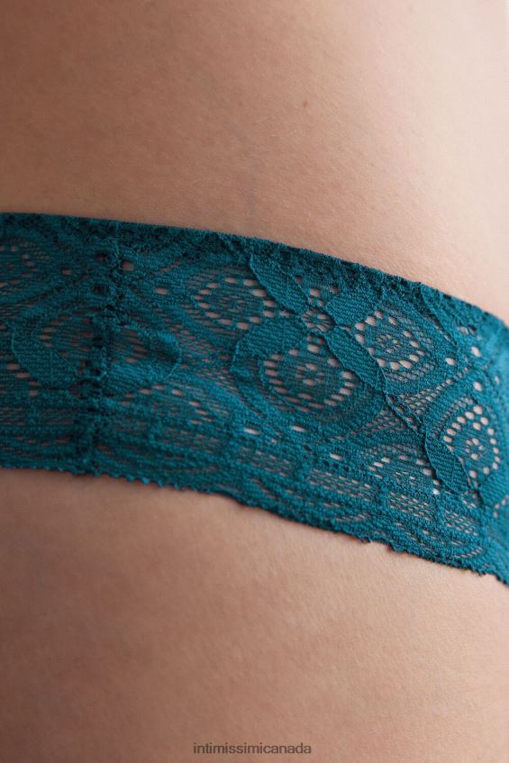 Underwear CA Intimissimi Women Lace Brazilian Briefs 346J-Teal Blue DD6R6T861 - Image 3