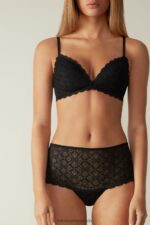 Underwear CA Intimissimi Women Lace French Knickers 019-Black DD6R6T1074