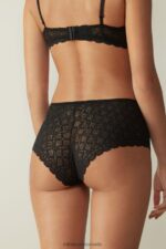 Underwear CA Intimissimi Women Lace French Knickers 019-Black DD6R6T1074 - Image 5