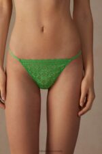 Underwear CA Intimissimi Women Lace Thong with Side Straps 218J-Apple Mint DD6R6T983