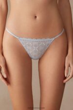 Underwear CA Intimissimi Women Lace Thong with Side Straps 220J-Airy Blue DD6R6T979