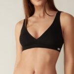 Underwear CA Intimissimi Women Lara Cotton Triangle Bra 019-Black DD6R6T805