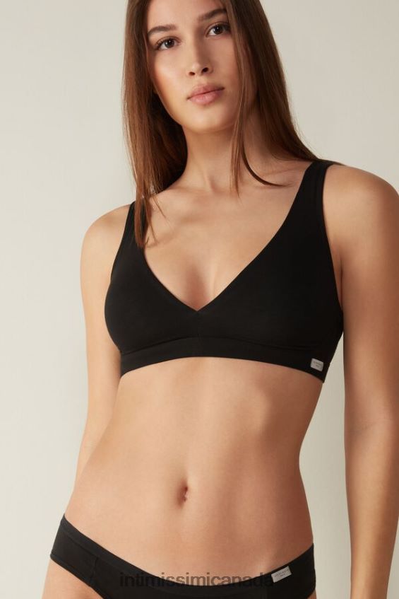Underwear CA Intimissimi Women Lara Cotton Triangle Bra 019-Black DD6R6T805 - Image 1