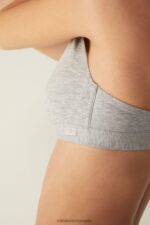 Underwear CA Intimissimi Women Lara Cotton Triangle Bra 031-Light Grey Melange DD6R6T804 - Image 3