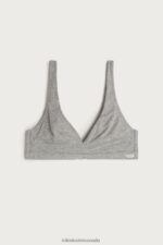 Underwear CA Intimissimi Women Lara Cotton Triangle Bra 031-Light Grey Melange DD6R6T804 - Image 6