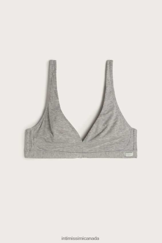 Underwear CA Intimissimi Women Lara Cotton Triangle Bra 031-Light Grey Melange DD6R6T804 - Image 6