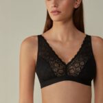 Underwear CA Intimissimi Women Lara Lace Triangle Bra 019-Black DD6R6T670
